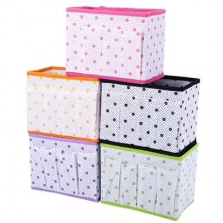 WAVE POINT NON-WOVEN FABRIC FOLDABLE STORAGE BOX RECTANGLE CONTAINER (JACINTH)