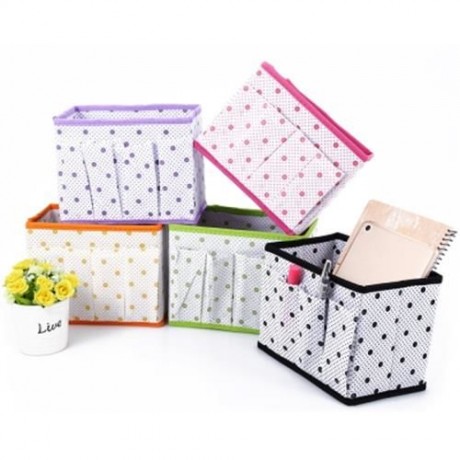 WAVE POINT NON-WOVEN FABRIC FOLDABLE STORAGE BOX RECTANGLE CONTAINER (JACINTH)