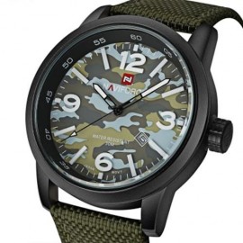 NAVIFORCE 9080 MEN QUARTZ WATCH LUMINOUS CALENDAR 3ATM CAMOUFLAGE PATTERN DIAL WRISTWATCH 