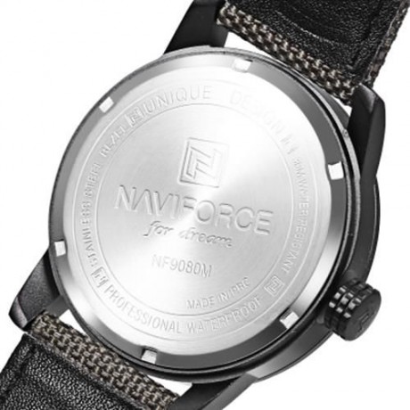 NAVIFORCE 9080 MEN QUARTZ WATCH LUMINOUS CALENDAR 3ATM CAMOUFLAGE PATTERN DIAL WRISTWATCH 