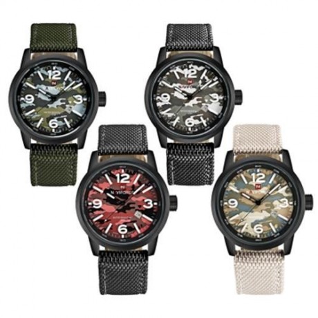 NAVIFORCE 9080 MEN QUARTZ WATCH LUMINOUS CALENDAR 3ATM CAMOUFLAGE PATTERN DIAL WRISTWATCH 