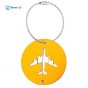 SHINETRIP 2PCS ALUMINUM ALLOY TRAVEL PLANE SHAPE SUITCASE NAME ADDRESS LABEL TAG (GOLDEN)
