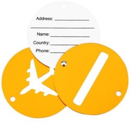 SHINETRIP 2PCS ALUMINUM ALLOY TRAVEL PLANE SHAPE SUITCASE NAME ADDRESS LABEL TAG (GOLDEN)