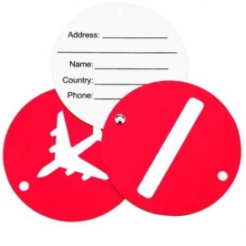 SHINETRIP 2PCS ALUMINUM ALLOY TRAVEL PLANE SHAPE SUITCASE NAME ADDRESS LABEL TAG (RED)