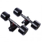 PUENTE 2PCS UNIVERSAL DURABLE MAGNESIUM ALLOY 7 INCH SKATEBOARD TRUCK WITH WHEEL (BLACK)
