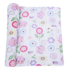 SUPER SOFT CHILDREN CARTOON PRINT PLUS SIZE BLANKET (PINK OWL)