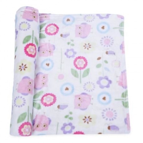 SUPER SOFT CHILDREN CARTOON PRINT PLUS SIZE BLANKET (PINK OWL)