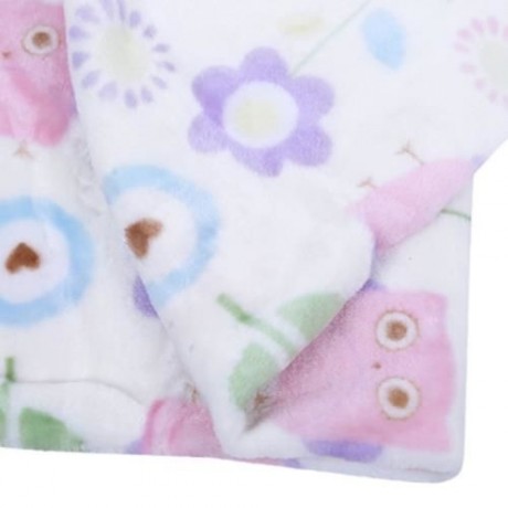 SUPER SOFT CHILDREN CARTOON PRINT PLUS SIZE BLANKET (PINK OWL)