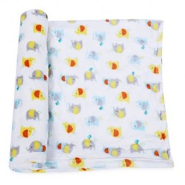 SUPER SOFT CHILDREN CARTOON PRINT PLUS SIZE BLANKET (COLORFUL ELEPHANT)