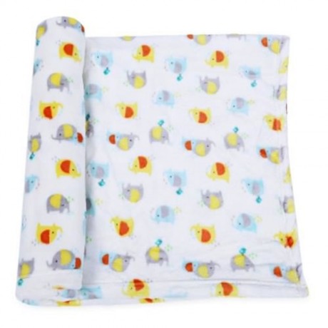 SUPER SOFT CHILDREN CARTOON PRINT PLUS SIZE BLANKET (COLORFUL ELEPHANT)