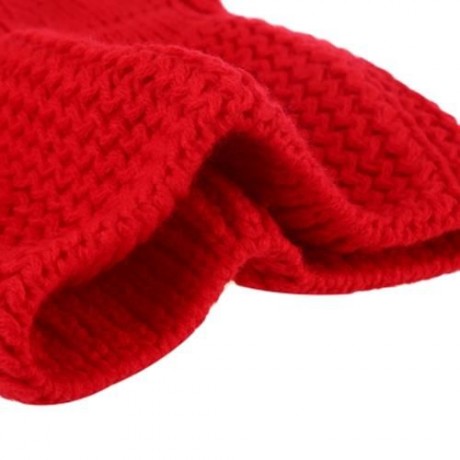 LOVELY HORN SNOW DEER PATTERN CHRISTMAS KNITTED WARM HAT WITH SCARF  FOR BABIES (RED)
