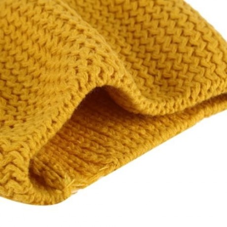 LOVELY HORN SNOW DEER PATTERN CHRISTMAS KNITTED WARM HAT WITH SCARF  FOR BABIES (YELLOW)