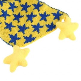 CUTE STAR STRIPE PATTERN KNITTED WARM CHILDREN SCARF (BLUE)