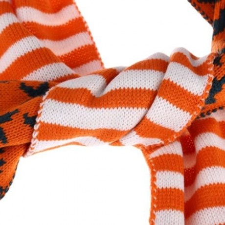 CUTE STAR STRIPE PATTERN KNITTED WARM CHILDREN SCARF (ORANGE)