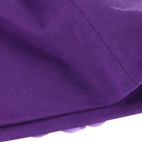 CUTE BABIES SOLID DOT PRINT FLOWERS COTTON PRINCESS HAT ELASTIC WARM HAIR CAP (PURPLE)