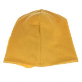 CUTE BABIES SOLID DOT PRINT FLOWERS COTTON PRINCESS HAT ELASTIC WARM HAIR CAP (YELLOW)
