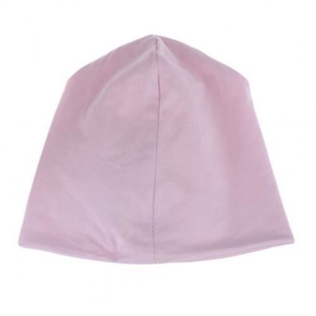 CUTE BABIES SOLID DOT PRINT FLOWERS COTTON PRINCESS HAT ELASTIC WARM HAIR CAP (PINK)
