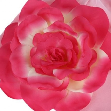 CUTE BABIES SOLID DOT PRINT FLOWERS COTTON PRINCESS HAT ELASTIC WARM HAIR CAP (DEEP PINK)