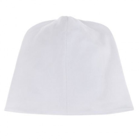 CUTE BABIES SOLID DOT PRINT FLOWERS COTTON PRINCESS HAT ELASTIC WARM HAIR CAP (WHITE)