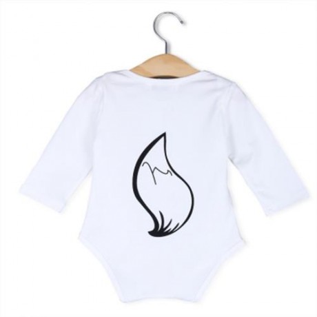 FASHION COMFORT COTTON MATERIAL LETTER PRINTED BABY ROMPERS (WHITE)