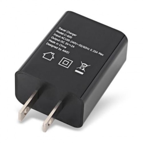 AWEI C - 600 2A UNIVERSAL WALL HOME TRAVEL CHARGER (BLACK)