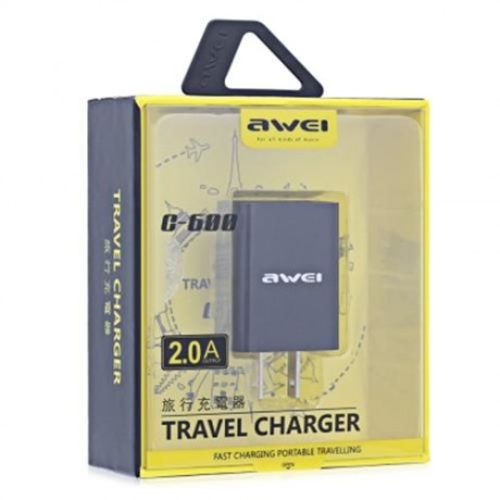 AWEI C - 600 2A UNIVERSAL WALL HOME TRAVEL CHARGER (WHITE)