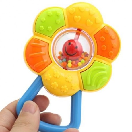 3PCS BABY COLORFUL HAND SHAKE BELL RING RATTLE FEEDER EDUCATIONAL TOY (#1)