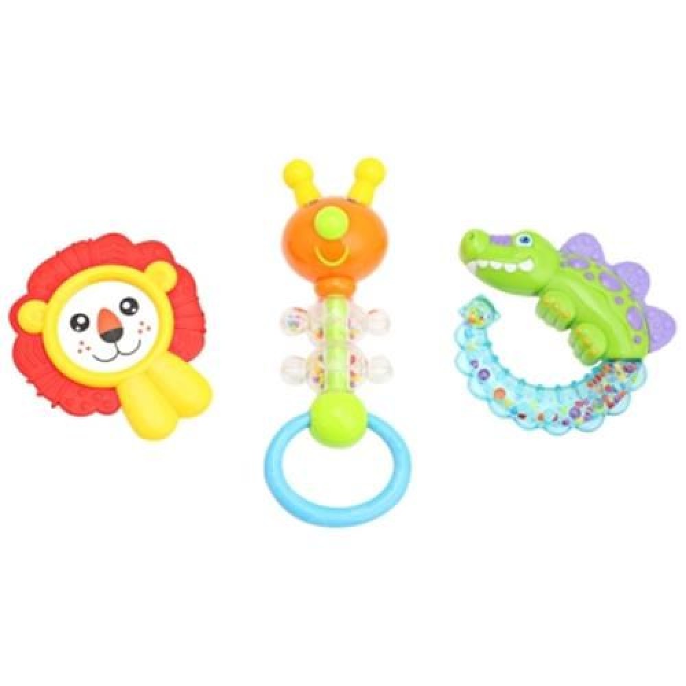 3PCS BABY COLORFUL HAND SHAKE BELL RING RATTLE FEEDER EDUCATIONAL TOY (#4)