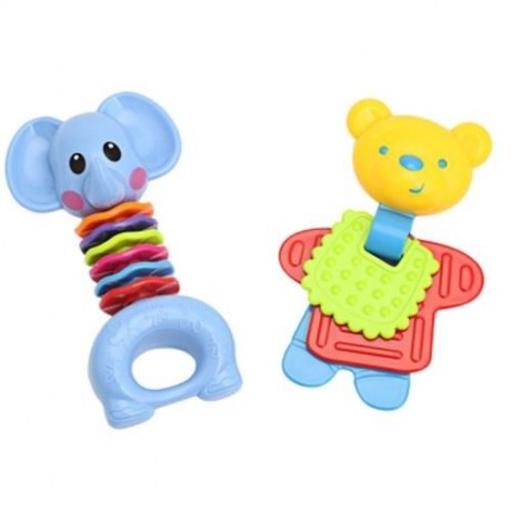 3PCS BABY COLORFUL HAND SHAKE BELL RING RATTLE FEEDER EDUCATIONAL TOY (#5)