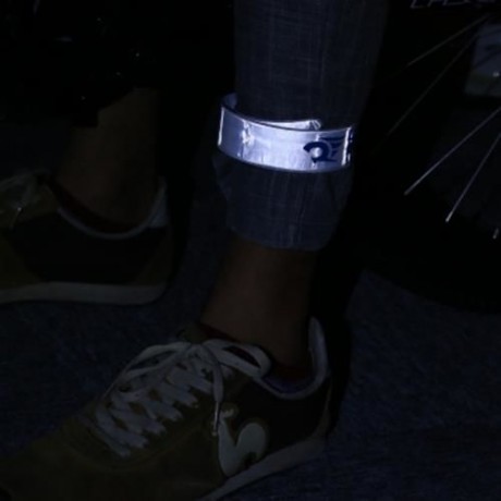 ROBESBON BICYCLE REFLECTIVE TAPE BIND PANT LEG BAND NIGHT WARNING STRAP (SILVER)