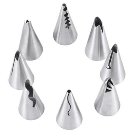 8PCS STAINLESS STEEL BUTTERCREAM ICING PIPING NOZZLES DIY BAKING TOOLS FOR CAKE CUPCAKE DE