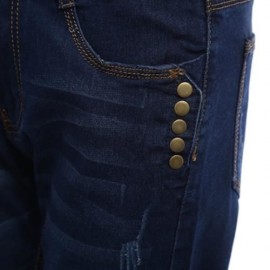 STYLISH ZIPPER DESIGN POCKET DECORATION MALE MID-RISE SLIM FIT JEANS (DEEP BLUE)
