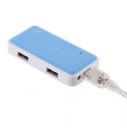 SSK PORTABLE MINI USB 2.0 HUB 4 PORTS LAPTOP CONVERTER ADAPTER (LAKE BLUE)