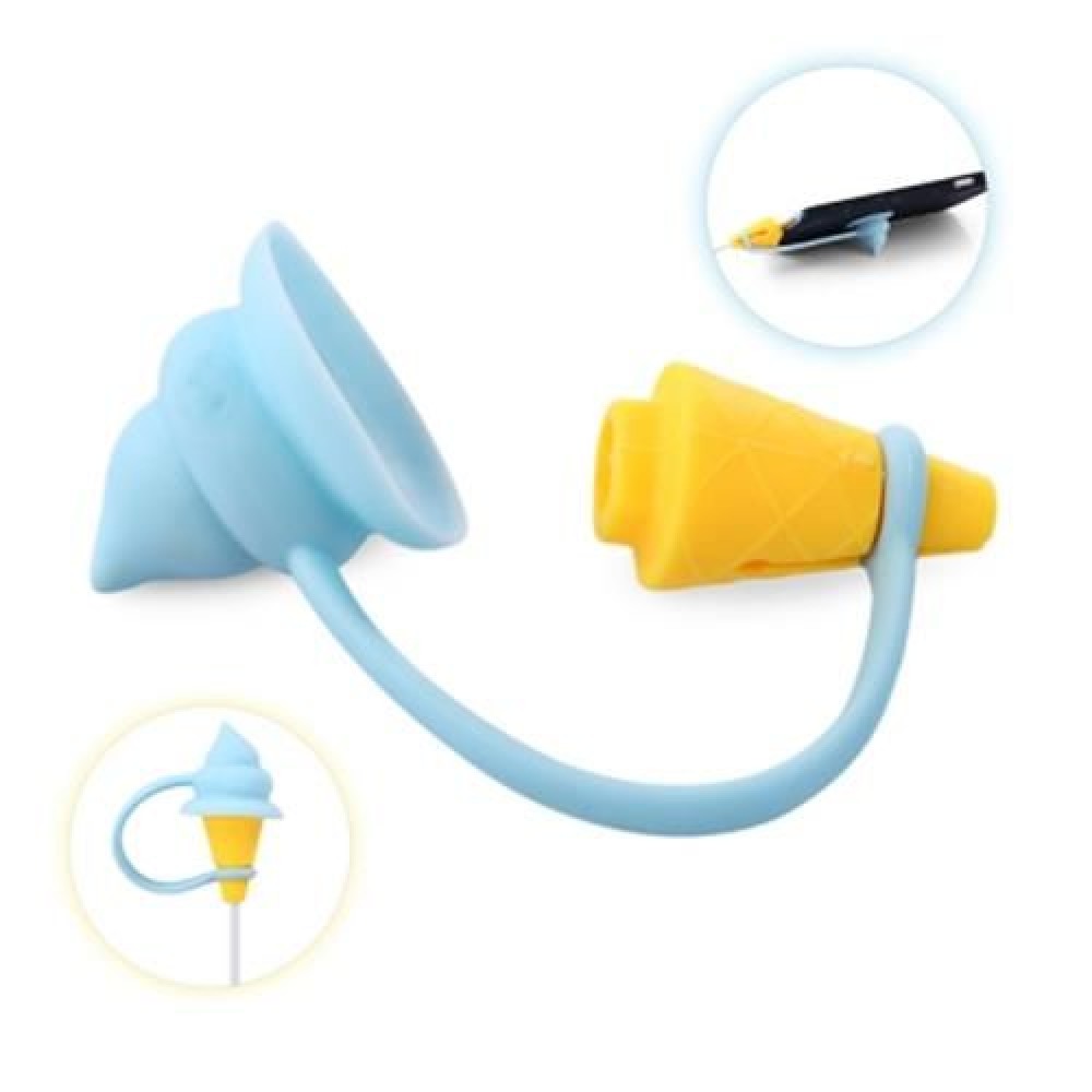 2 IN 1 ICE-CREAM CONE SHAPE COLORFUL DATA CHARGING CABLE SAVER PROTECTIVE COVER (BLUE)