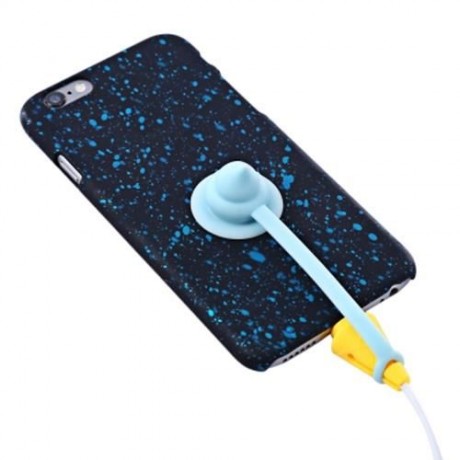 2 IN 1 ICE-CREAM CONE SHAPE COLORFUL DATA CHARGING CABLE SAVER PROTECTIVE COVER (BLUE)