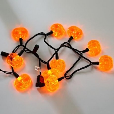 10 LEDS 2M AC 110V HALLOWEEN PUMPKIN STRING LAMP FOR DECORATION (YELLOW)