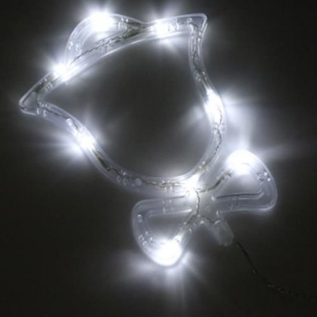 LED CHRISTMAS BELL WINDOW STRING FAIRY LIGHT BATTERY POWERED LAMP (COOL WHITE LIGHT)