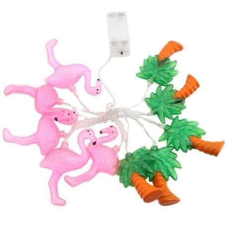 2M 10 LEDS FLAMINGO COCONUT TREE STRING FAIRY LIGHT BATTERY POWERED LAMP (WARM WHITE LIGHT