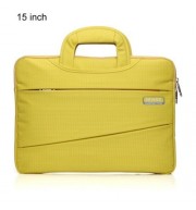 SSIMOO 2 IN 1 BUSINESS STYLE LAPTOP BAG TABLET ZIPPER POUCH SLEEVE FOR MACBOOK 15 INCH (YE