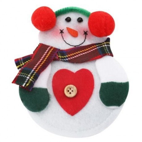 12PCS CHRISTMAS SNOWMAN CUTLERY HOLDER HOLIDAY DINNER TABLE DECORATION (COLORMIX)