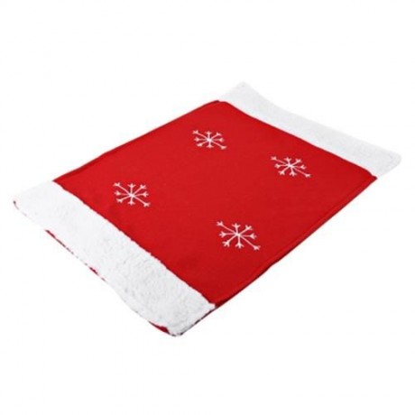 CHRISTMAS FOOD PLACEMAT SNOWFLAKE PATTERN DINNER PARTY DECORATION TABLE MAT (RED)