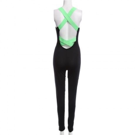 YOGA LEGGINGS FEMALE FASHION COMFORTABLE PANTS JUMPSUIT FITNESS CLOTHING (NEON BRIGHT GREE