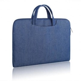 SSIMOO 2 IN 1 WATER RESISTANT JEAN FABRIC LAPTOP BAG TABLET ZIPPER POUCH SLEEVE FOR MACBOO