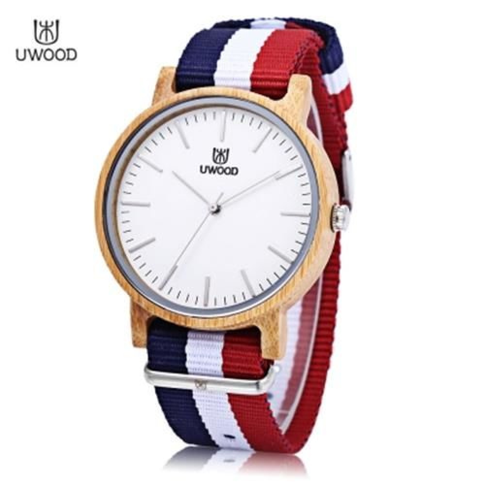 UWOOD UW - 1006 MALE WOODEN QUARTZ WATCH JAPAN MOVT NYLON BAND WOODEN CASE WRISTWATCH (#4) UWOOD UW - 1006 MALE WOODEN QUARTZ WATCH JAPAN MOVT NYLON BAND WOODEN CASE WRISTWATCH (#4)
