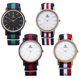 UWOOD UW - 1006 MALE WOODEN QUARTZ WATCH JAPAN MOVT NYLON BAND WOODEN CASE WRISTWATCH (#4)