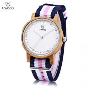 UWOOD UW - 1006 FEMALE WOODEN QUARTZ WATCH JAPAN MOVT ARTIFICIAL DIAMOND DIAL WRISTWATCH (
