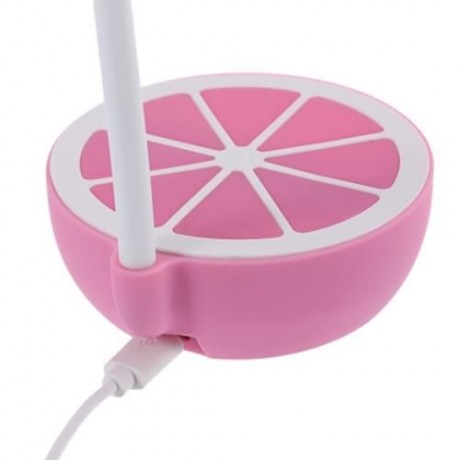 USB RECHARGEABLE TOUCH SENSOR LEMON DESK LAMP LED DIMMING NIGHT LIGHT (PINK)