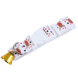 2PCS CHRISTMAS PATTERN PET NYLON LEADING LEASH DOG COLLAR WITH TINKLING BELL (WHITE)