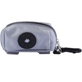 PETHING DOG POOP PICK-UP BAG HOLDER CARRIER POUCH OUTDOOR WITH CARABINER HOOK (GRAY)