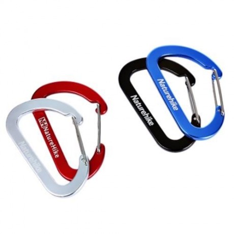 NATUREHIKE 2PCS OUTDOOR CLIMBING ALUMINUM ALLOY MULTI-FUNCTIONAL FAST HANG D-SHAPE CARABIN